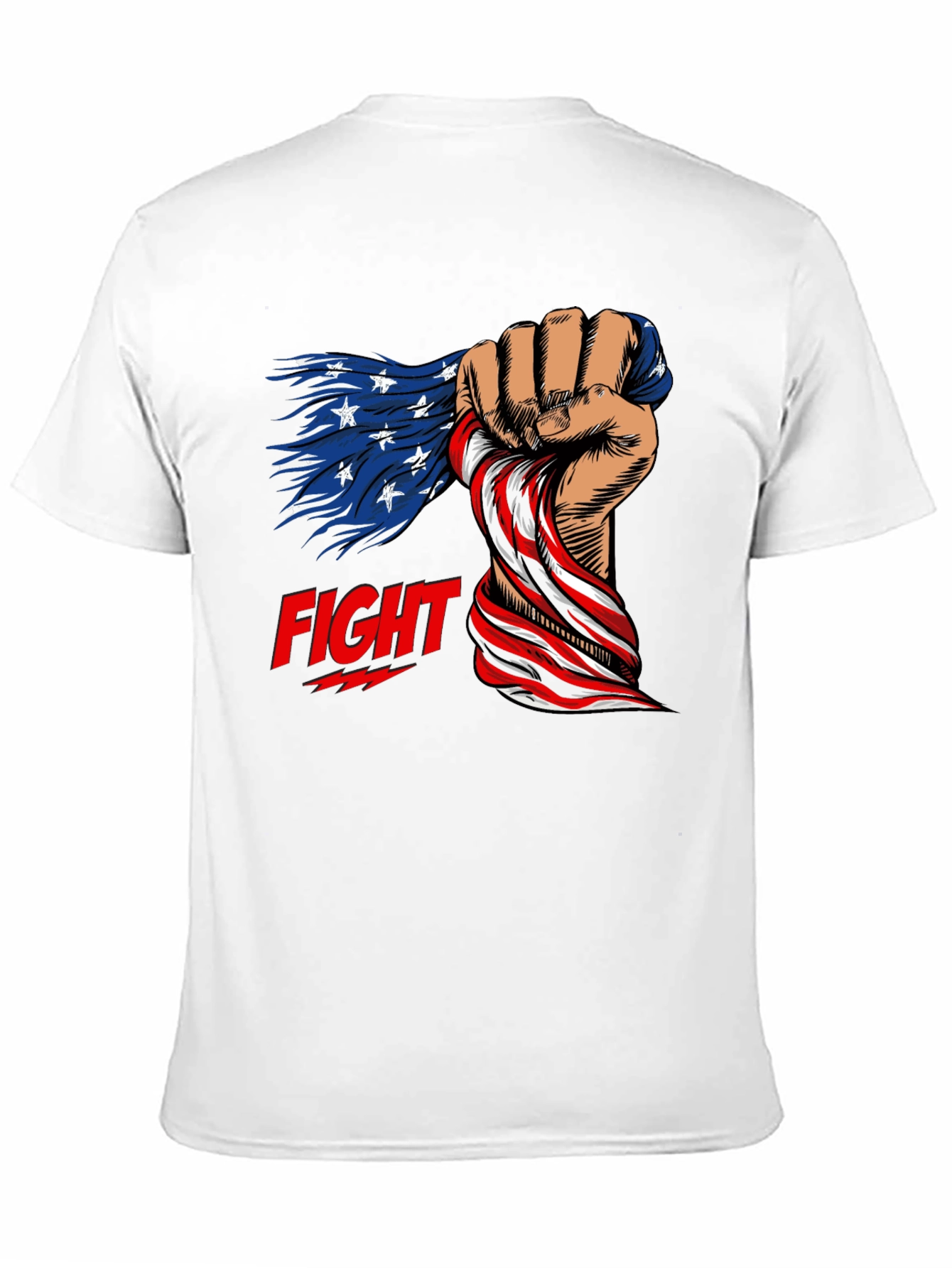 Patriotic Fight T-Shirt: American Flag Fist Design