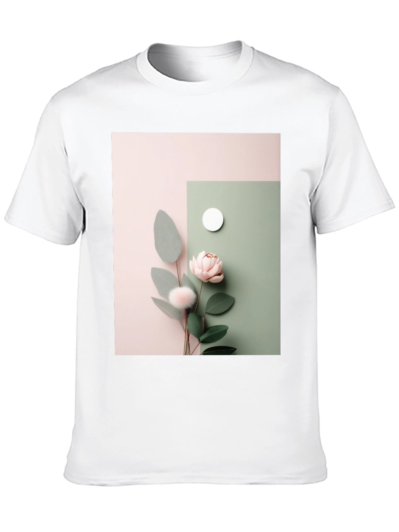 Floral Art Black T-Shirt - Modern Aesthetic
