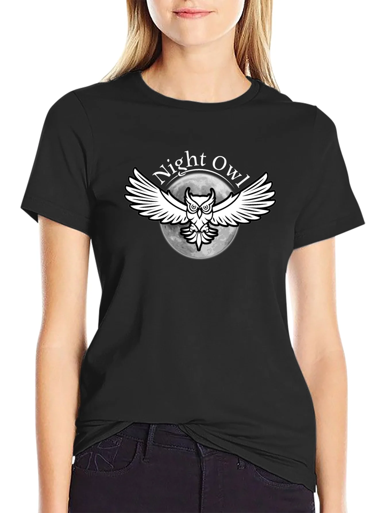 Night Owl Graphic T-Shirt - Black
