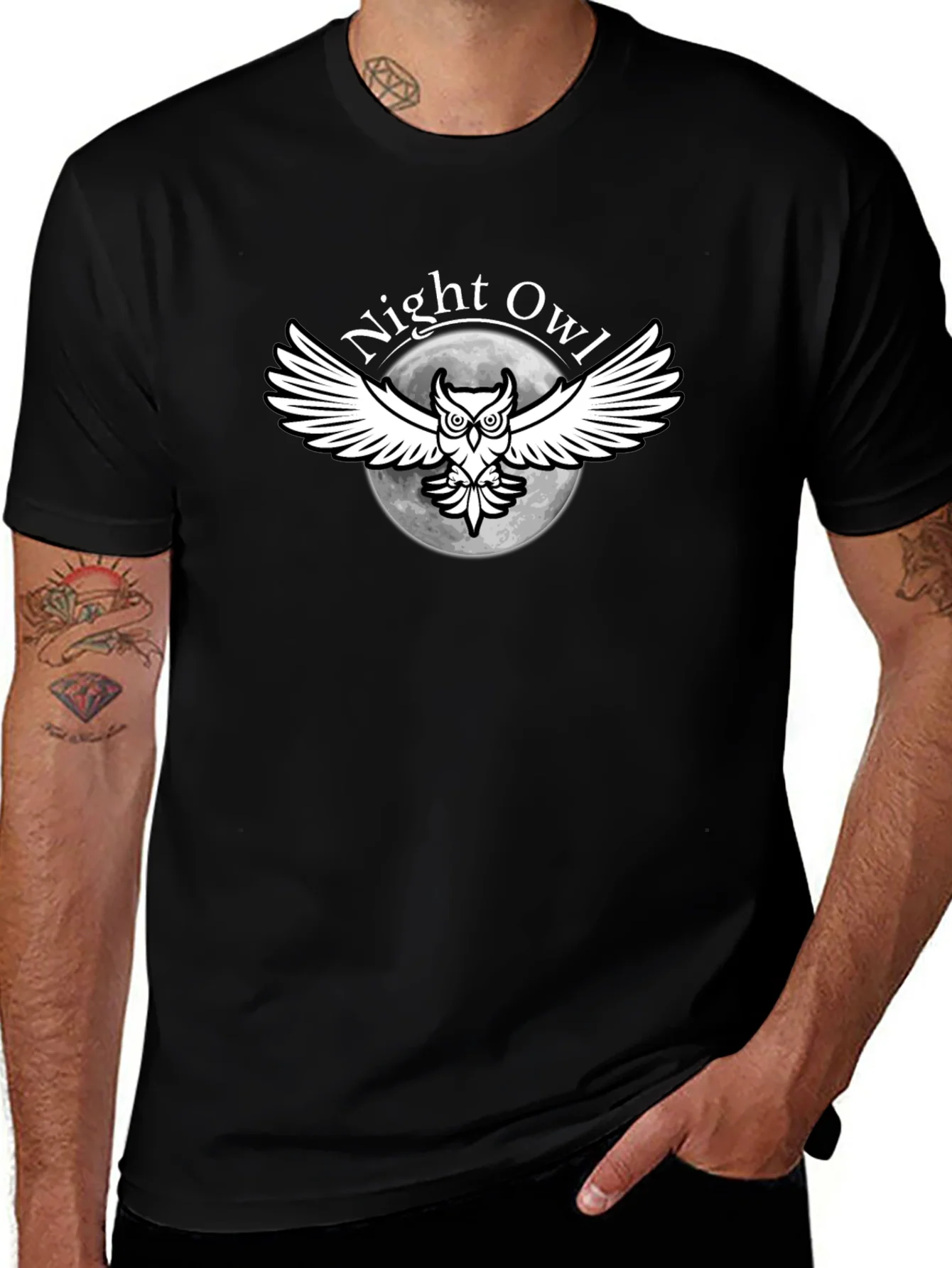 Night Owl Graphic T-Shirt - Black