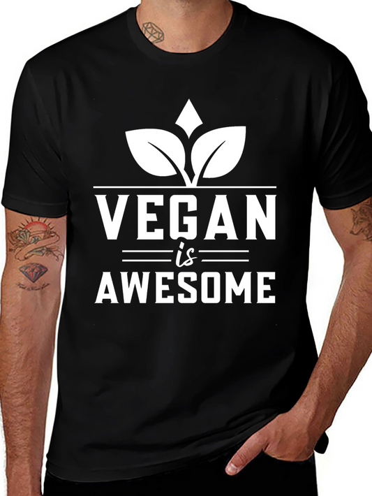 Vegan is Awesome T-Shirt - Unisex Black Tee