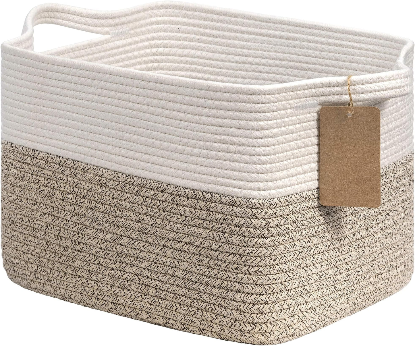 Goodpick Woven Storage Basket, Cotton Rope Basket  - Premium Quality