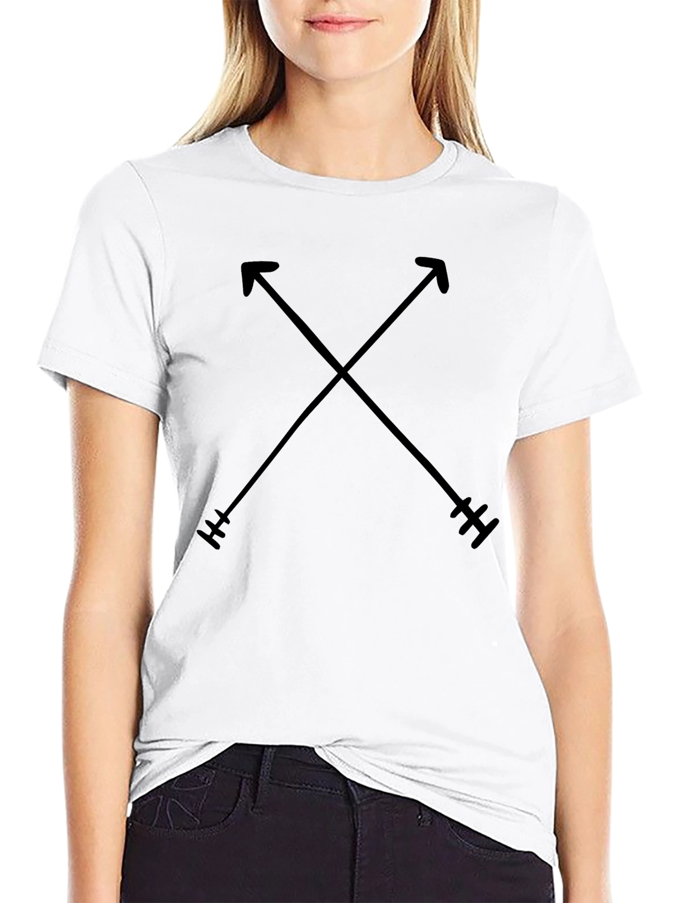 Crossed Arrows Graphic Tee - Black Casual Shirt