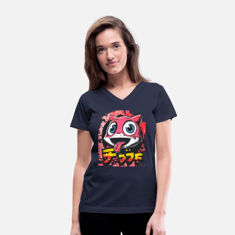 grafitti wall japanese cute anime cheeky cat