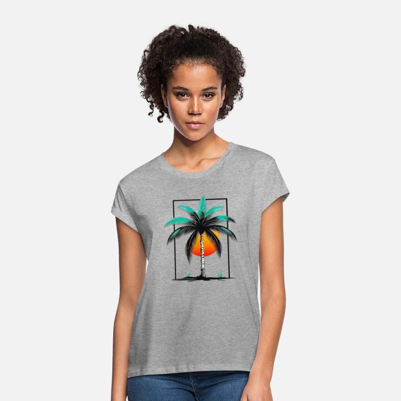 Grayscale Line Drawing Of A Central palm tree