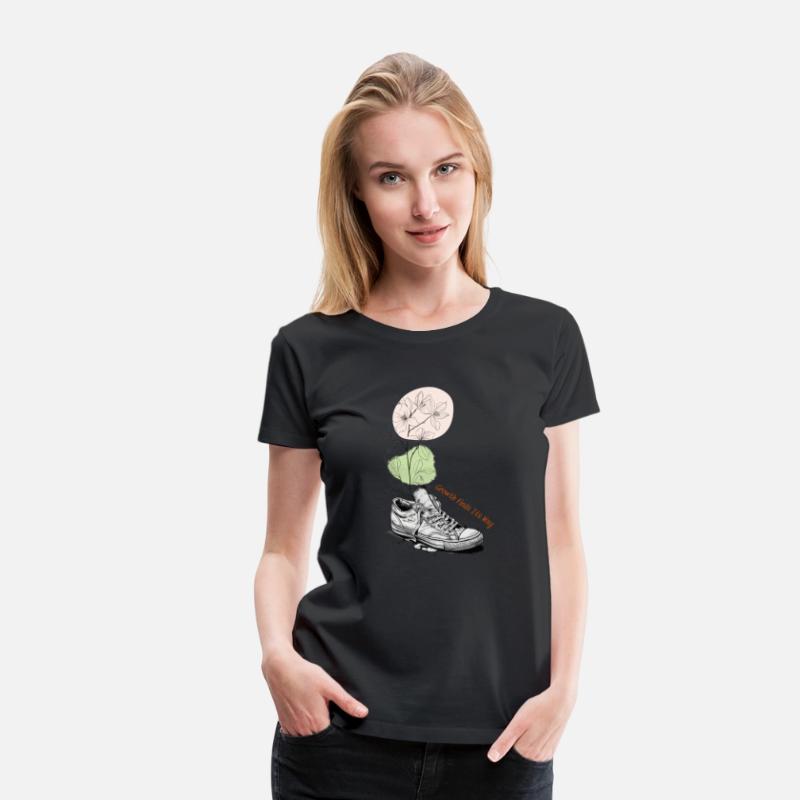 Growth Finds Its Way Line Art Floral Sneaker Tee