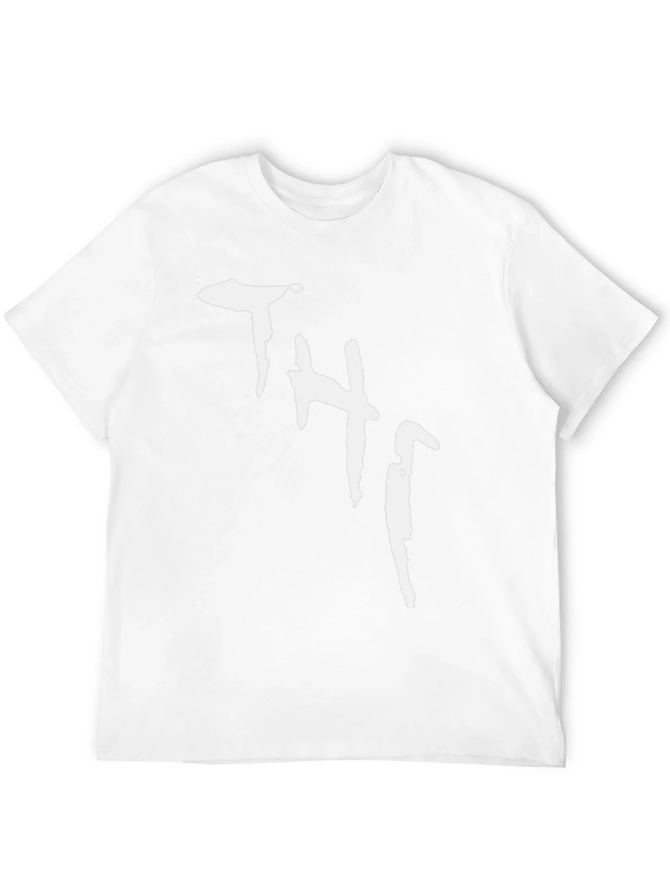 Black Tee with White Abstract THJ Print