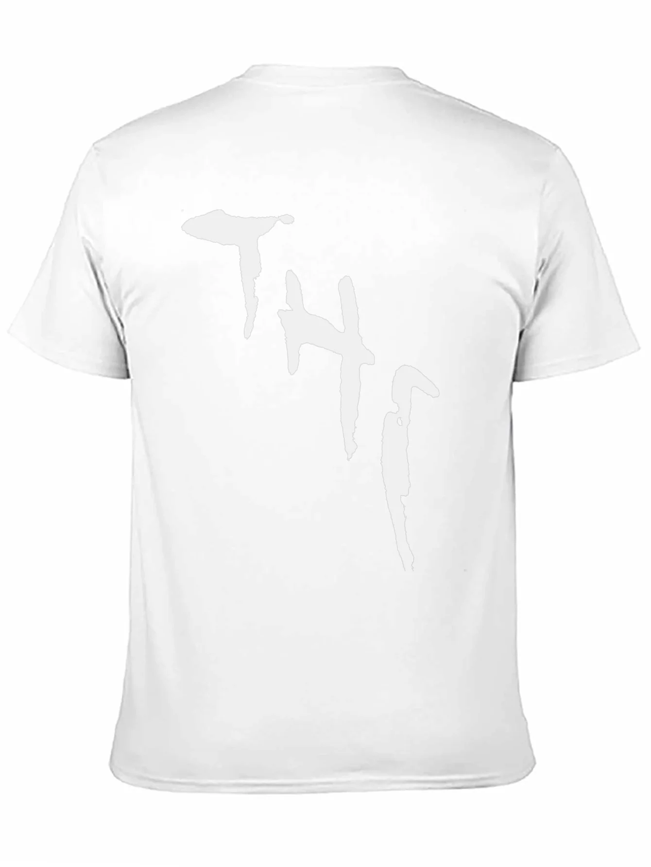Black Tee with White Abstract THJ Print
