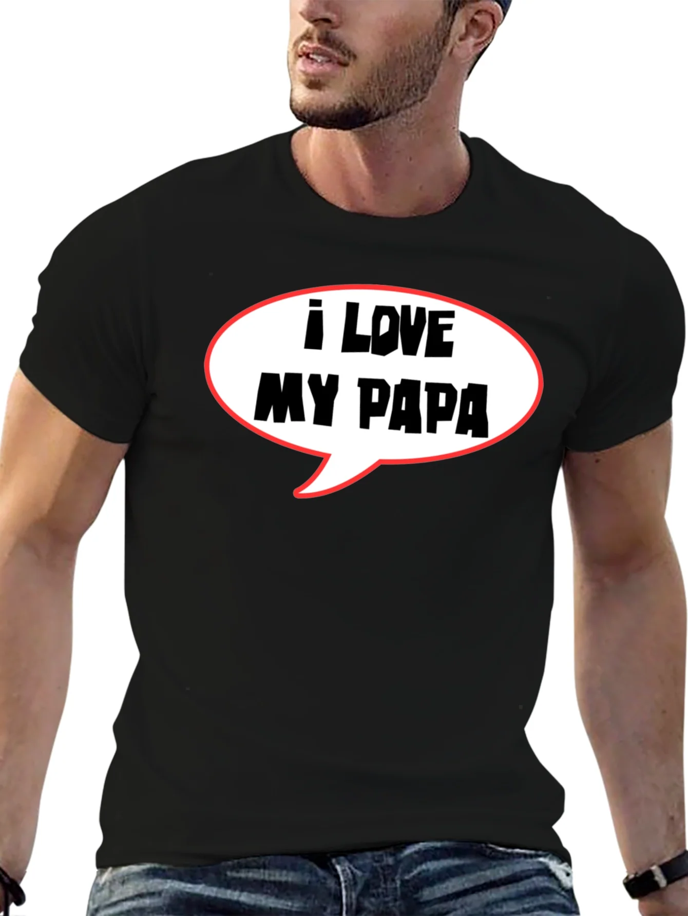 I Love My Papa T-Shirt Fathers Day Gift