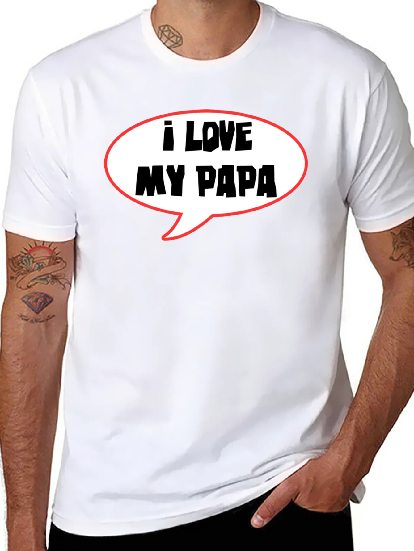 I Love My Papa T-Shirt Fathers Day Gift