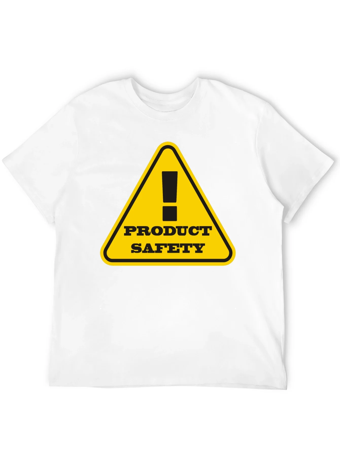 Product Safety Warning Graphic Tee - Black Cotton T-Shirt