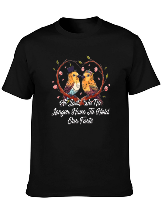 Funny Bird Couple T-Shirt: At Last No Holding Farts