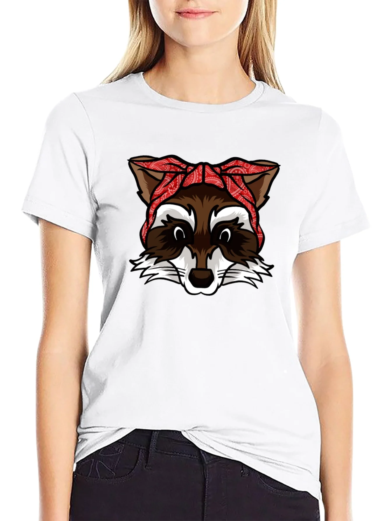 Cool Raccoon Bandana Graphic Tee