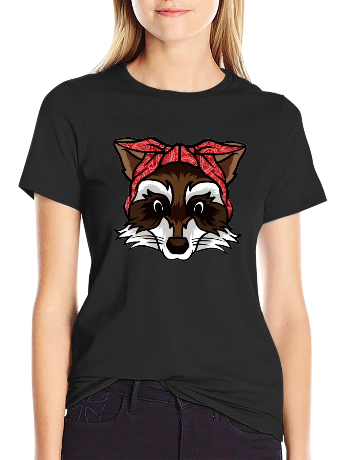 Cool Raccoon Bandana Graphic Tee