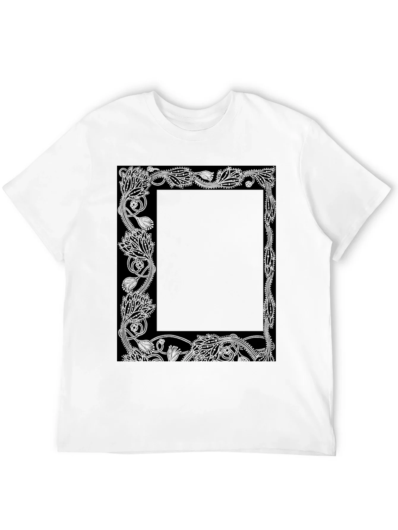 Floral Border Graphic Tee - Black