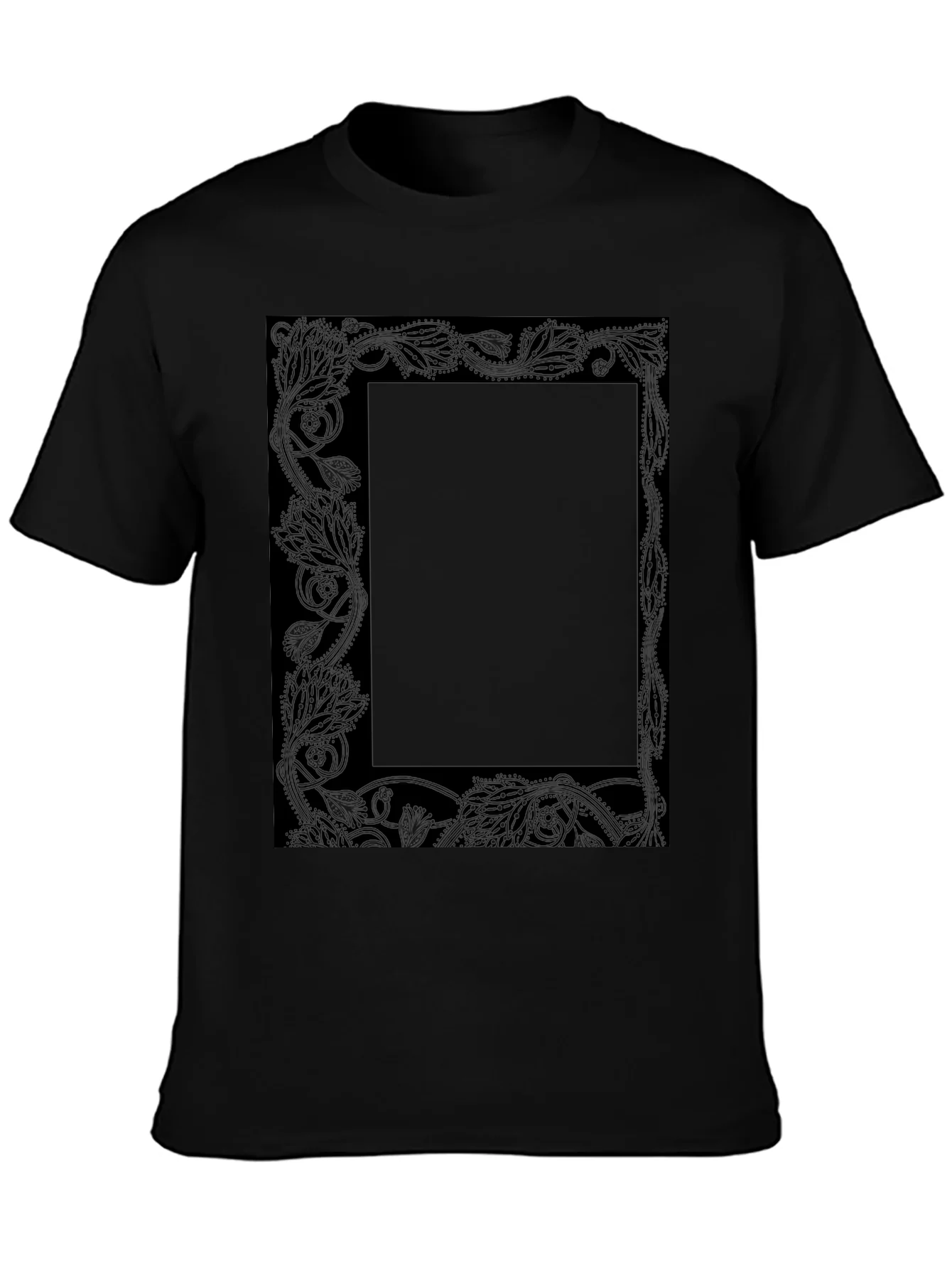 Floral Border Graphic Tee - Black