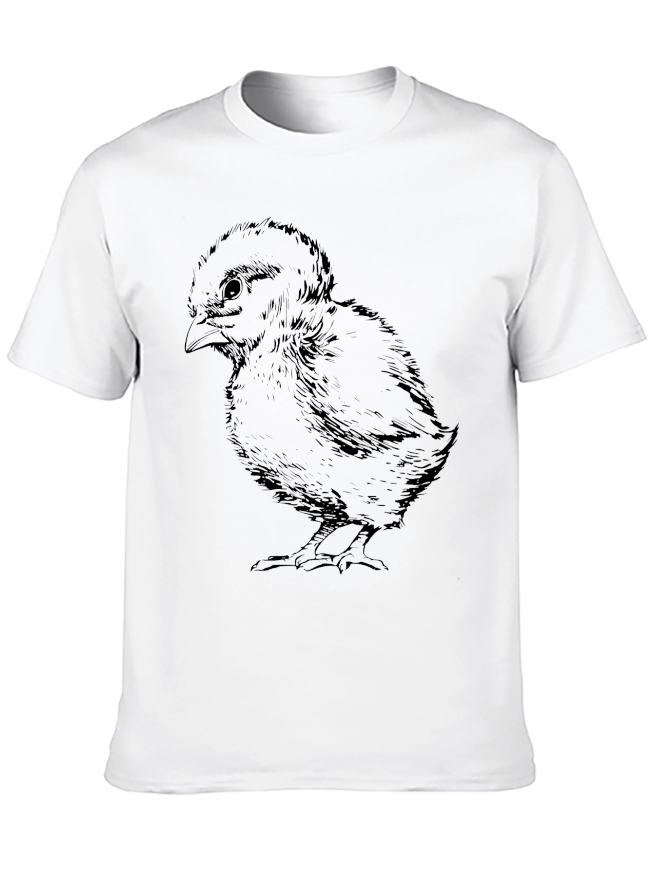 Black T-Shirt with Chick Illustration