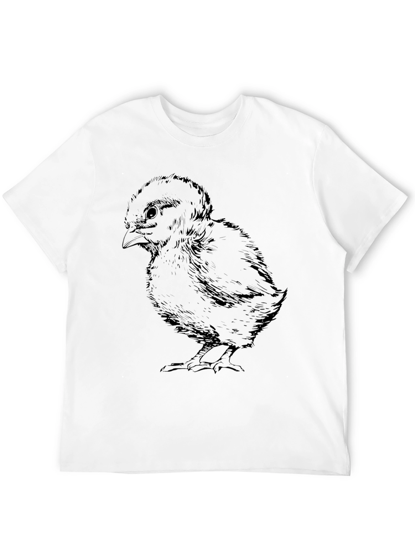 Black T-Shirt with Chick Illustration