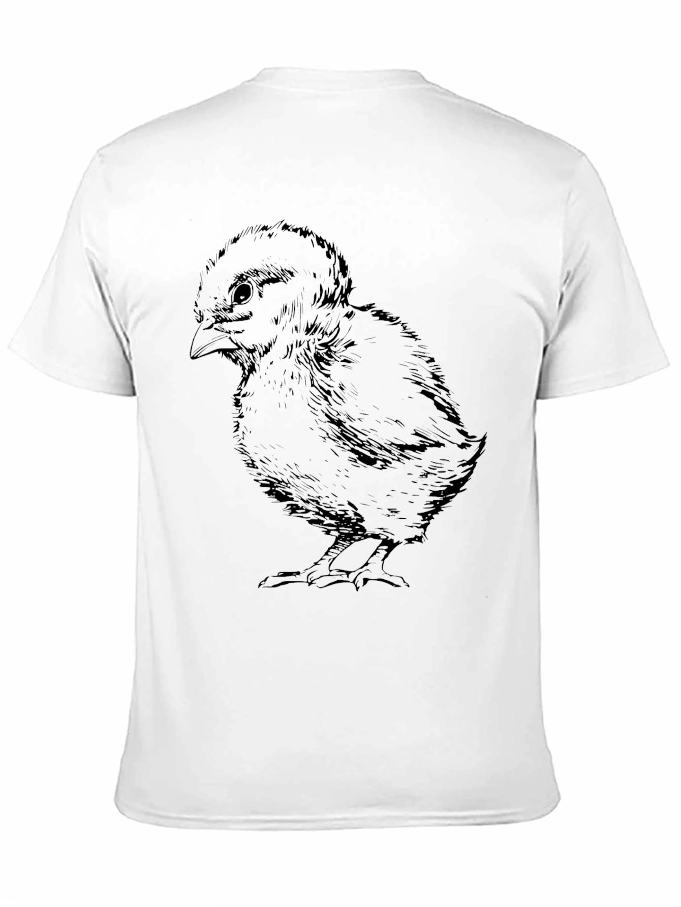 Black T-Shirt with Chick Illustration