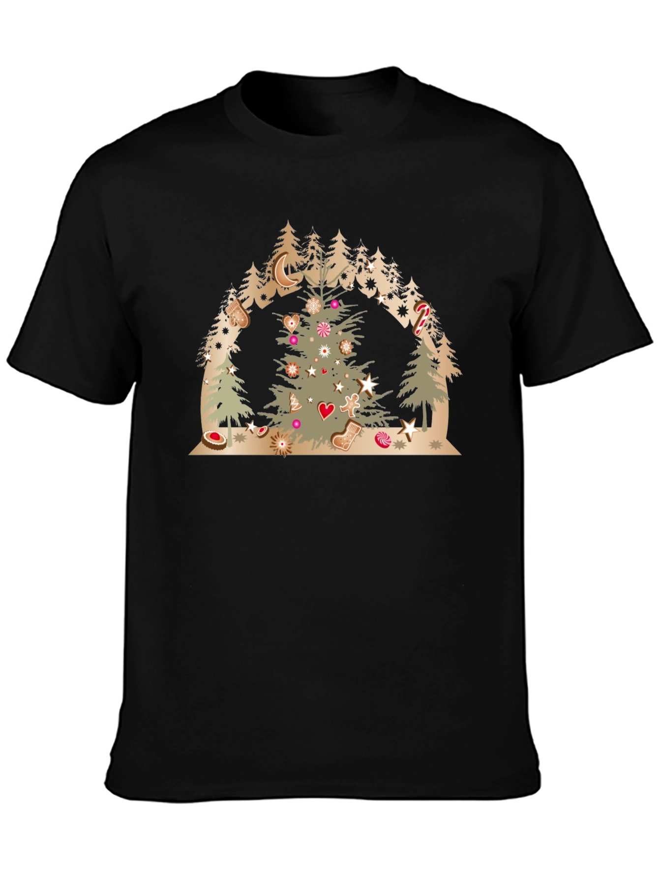 Festive Christmas Tree Forest Graphic Tee