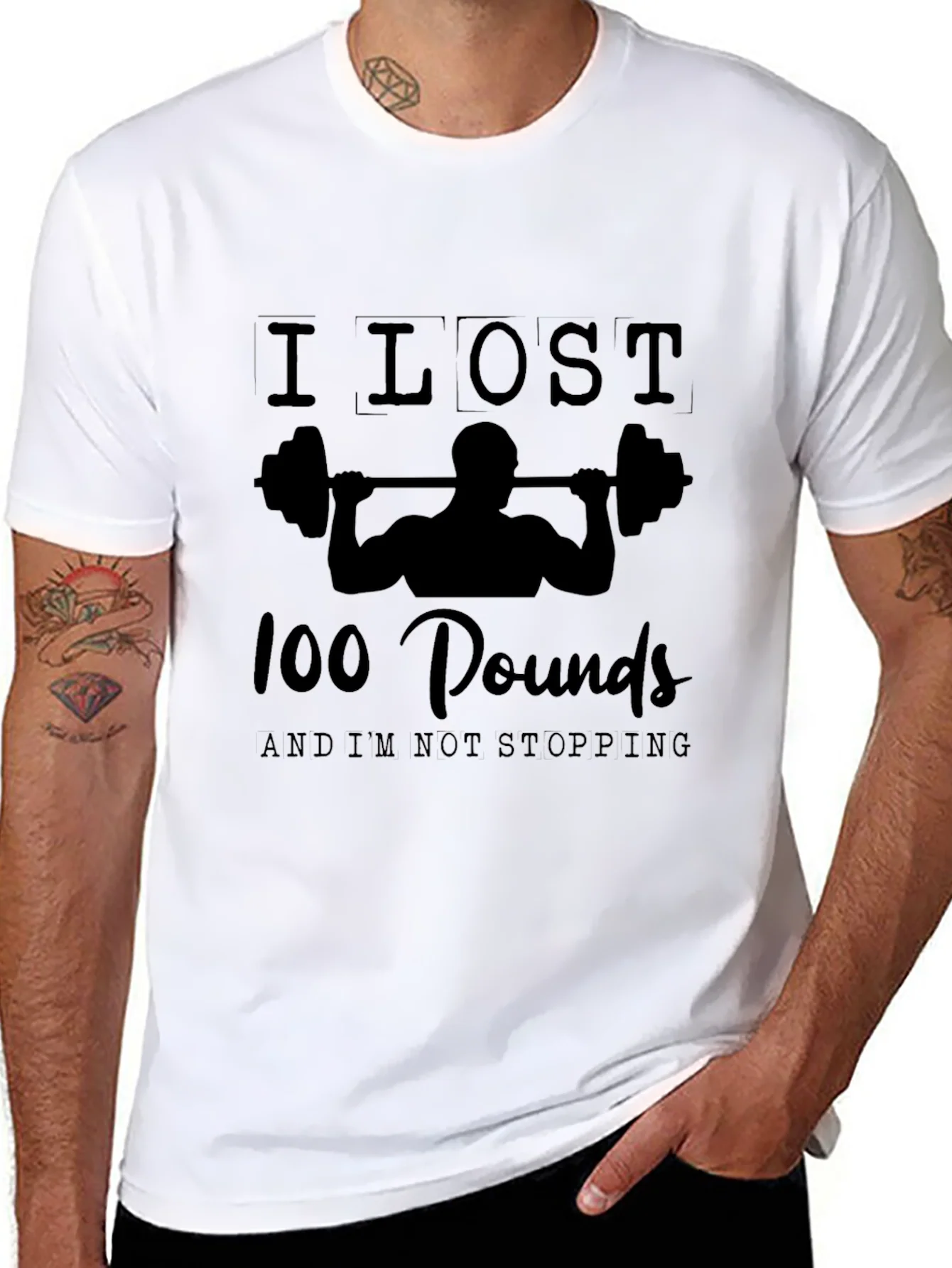 I Lost 100 Pounds Gym Workout Motivation T-Shirt