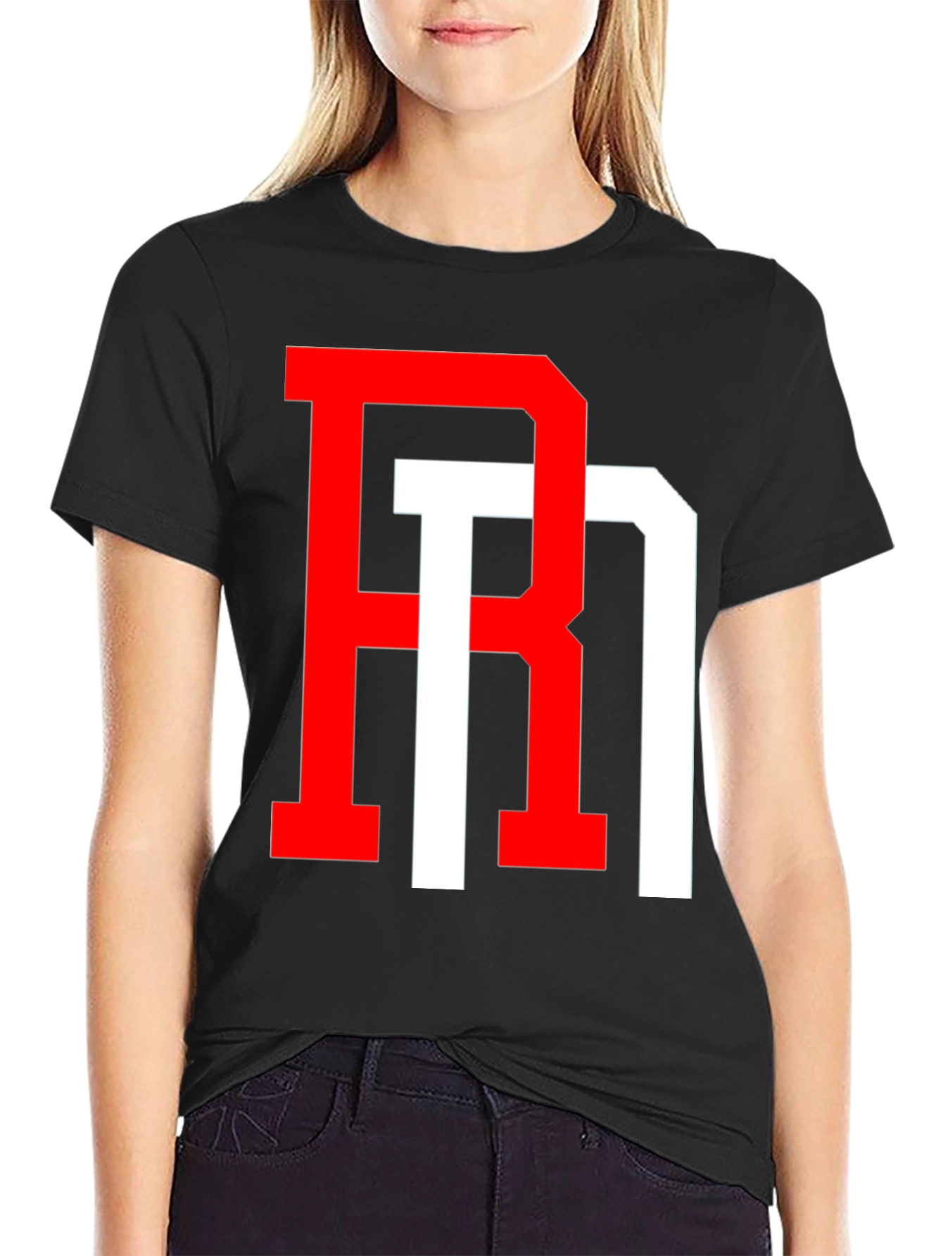 Bold Initial Graphic T-Shirt - Red and White Design