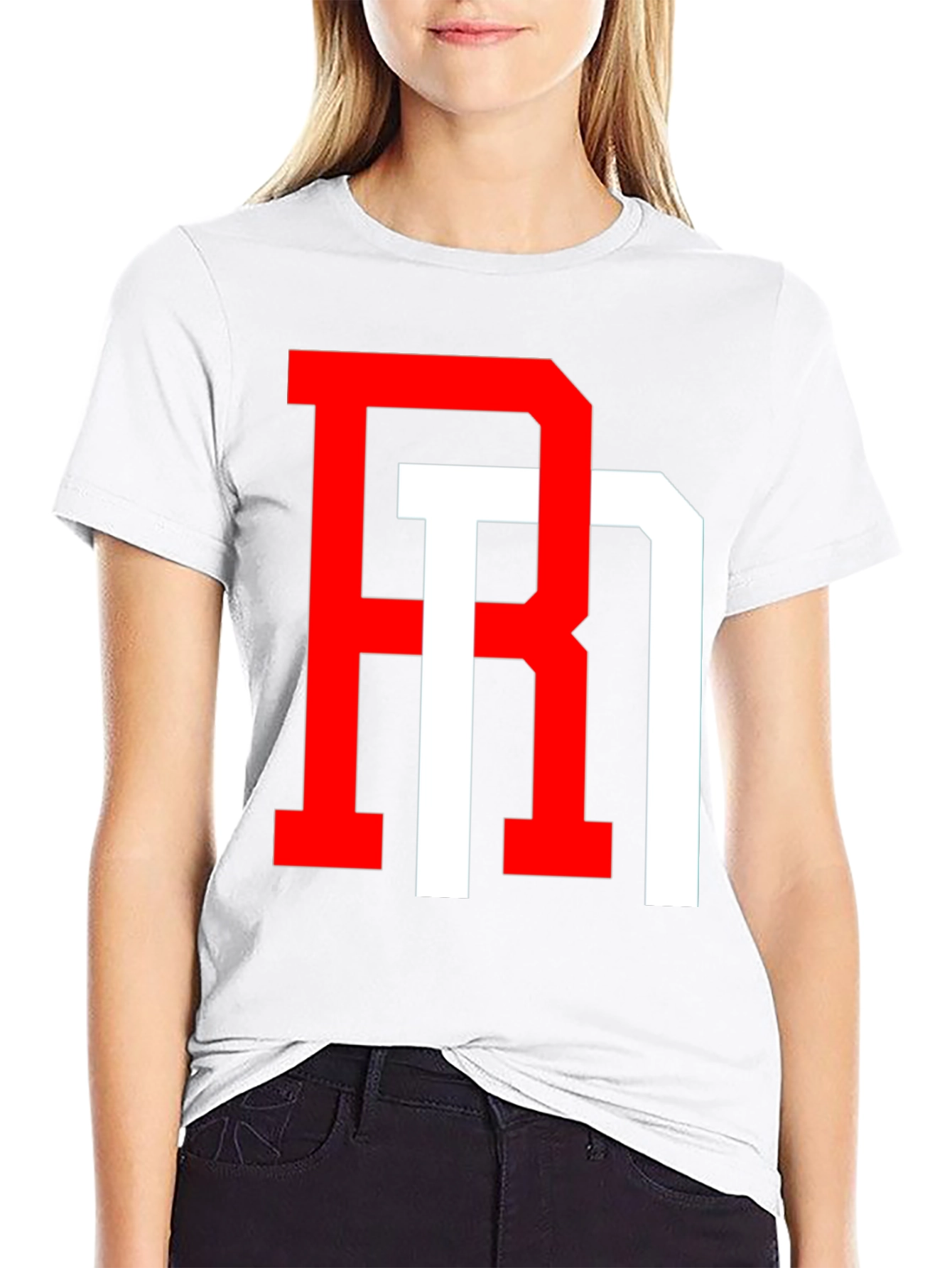 Bold Initial Graphic T-Shirt - Red and White Design