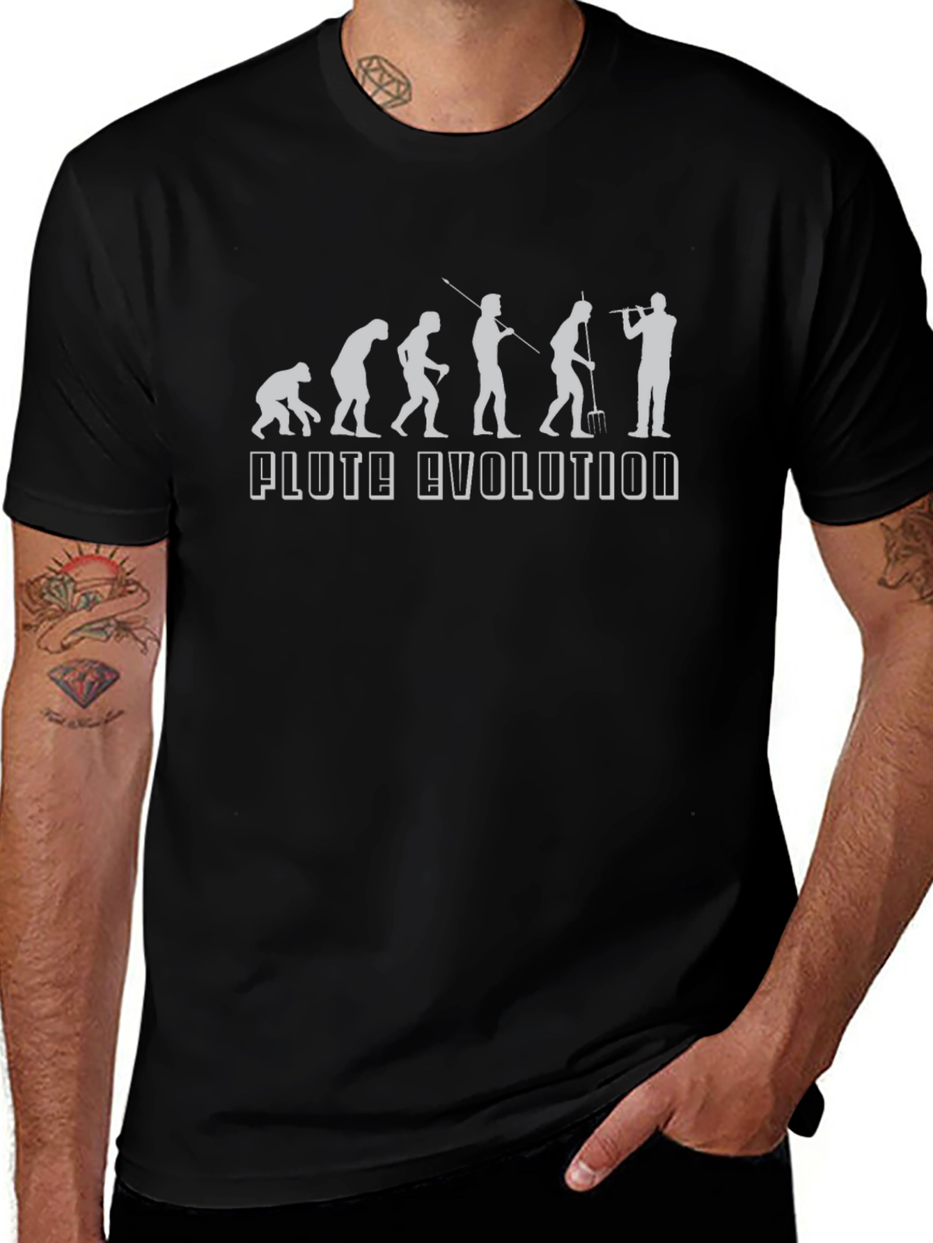 Flute Evolution Black Graphic T-Shirt