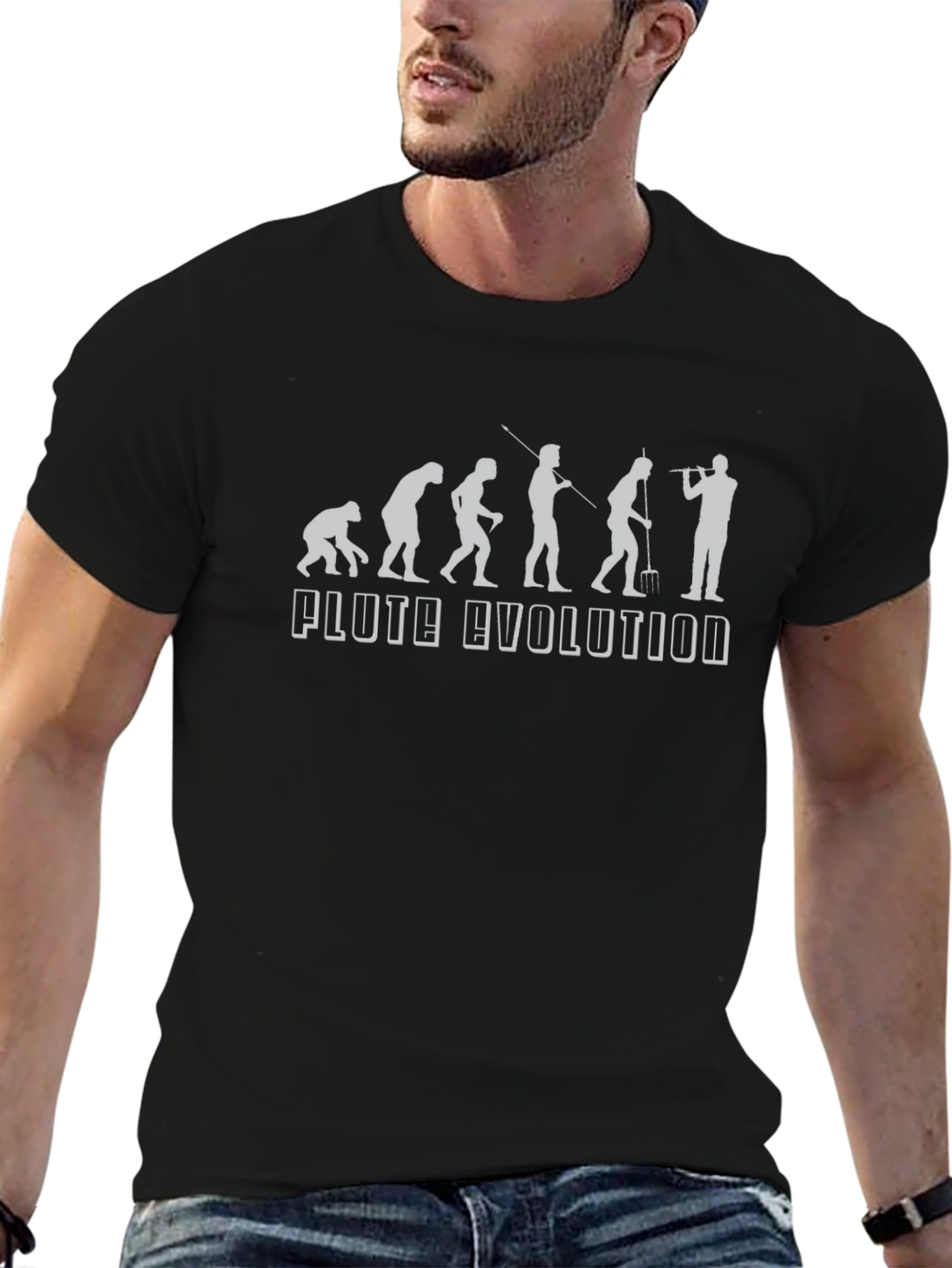 Flute Evolution Black Graphic T-Shirt