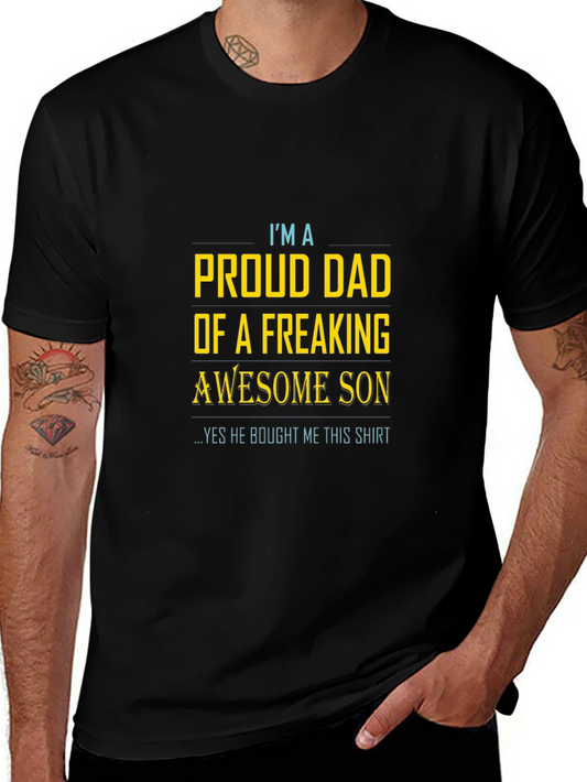 Proud Dad of Awesome Son T-Shirt - Gift from Son