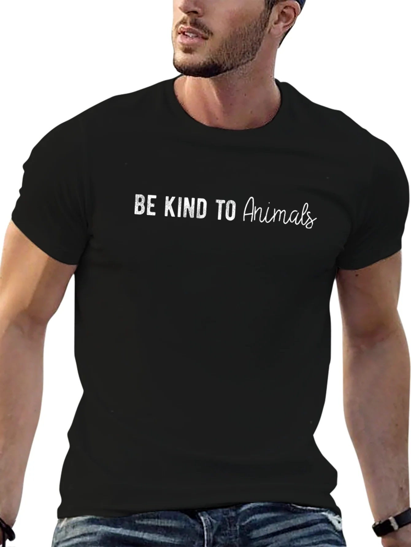 Be Kind to Animals Graphic Tee - Black