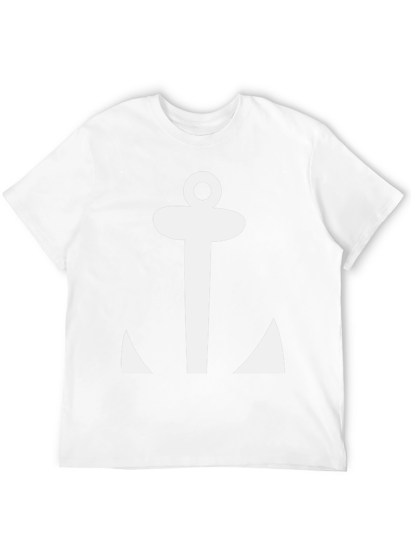 Nautical Anchor Graphic Tee - Black Cotton T-Shirt