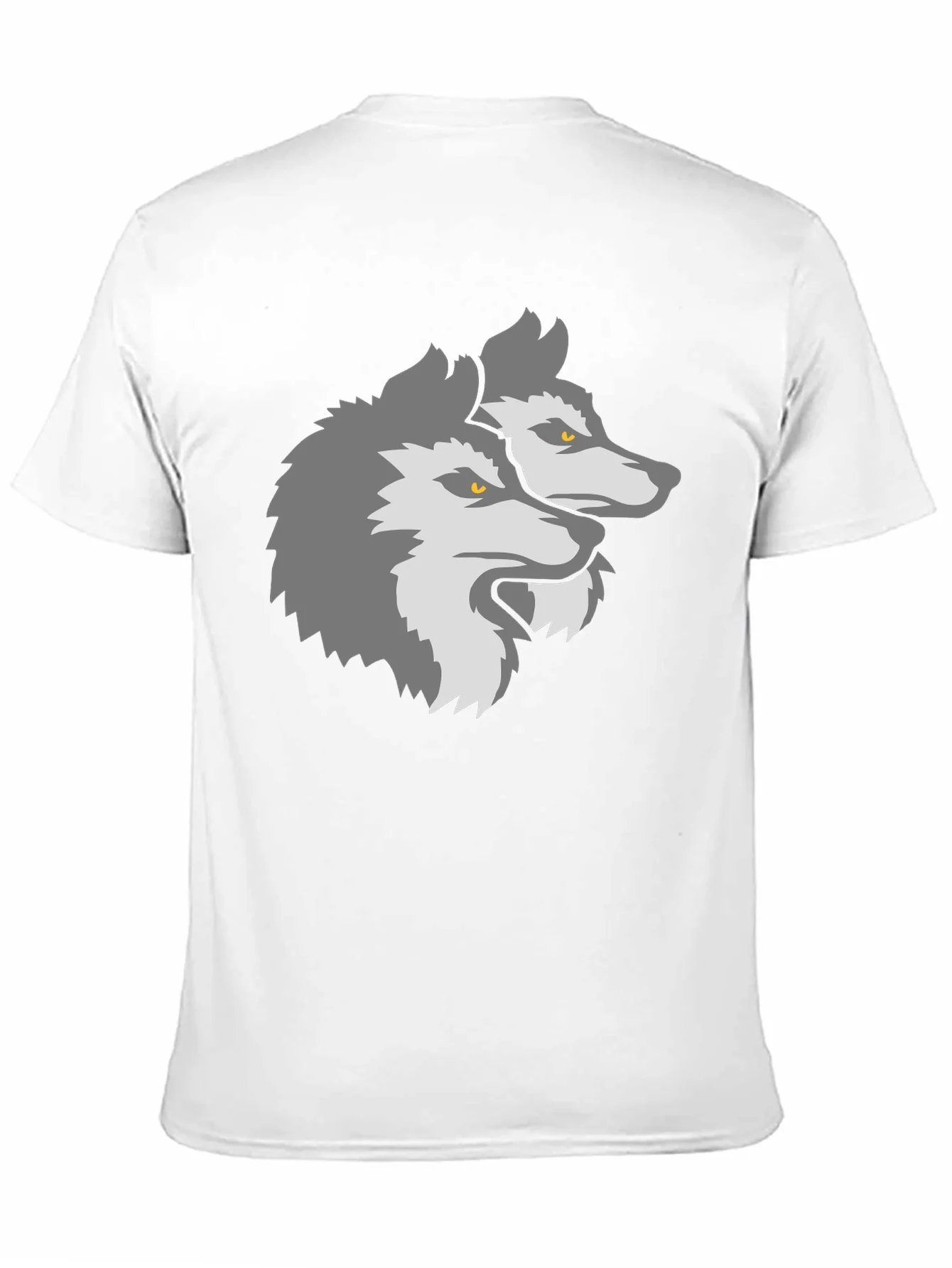 Two Headed Wolf Graphic Black T-Shirt