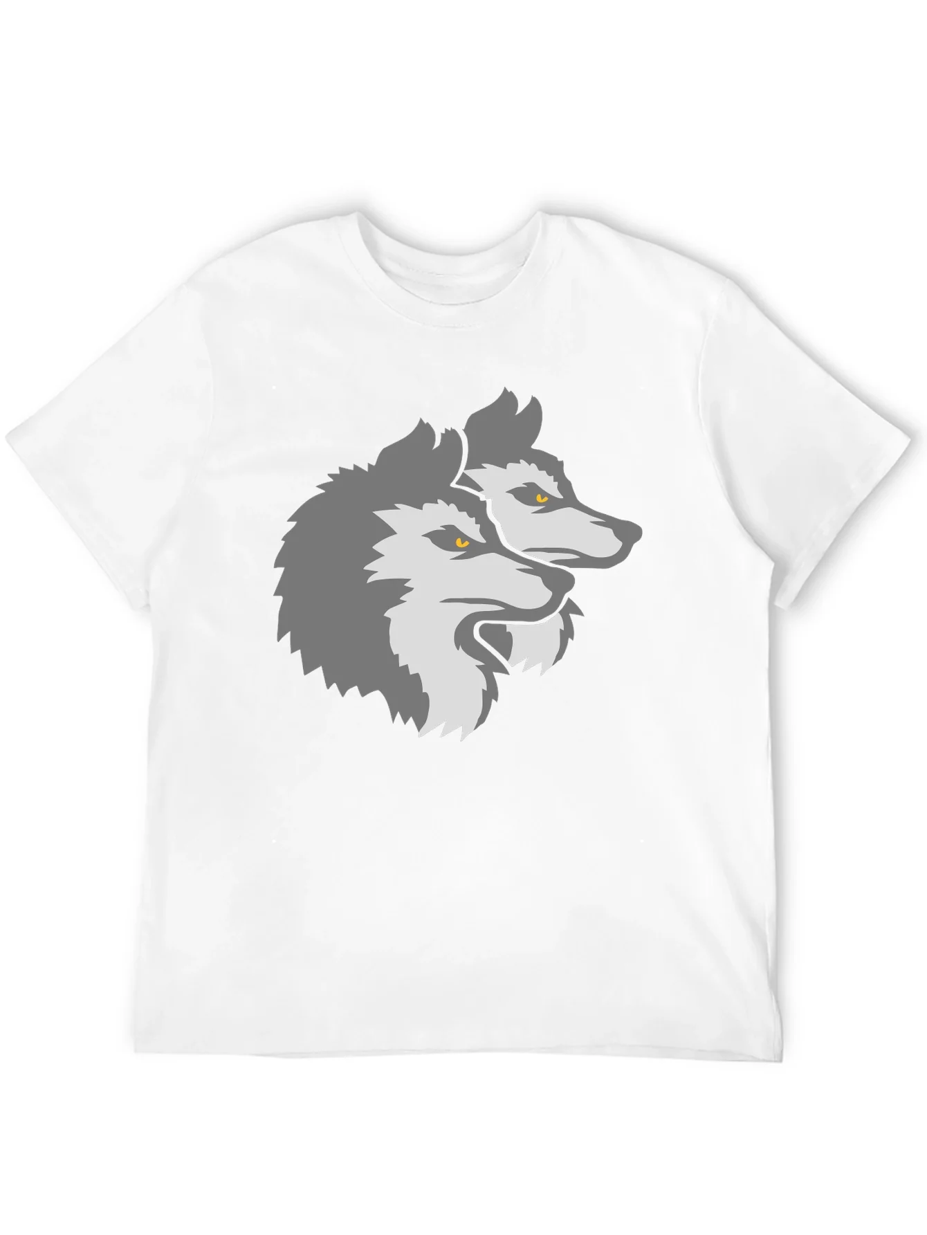 Two Headed Wolf Graphic Black T-Shirt