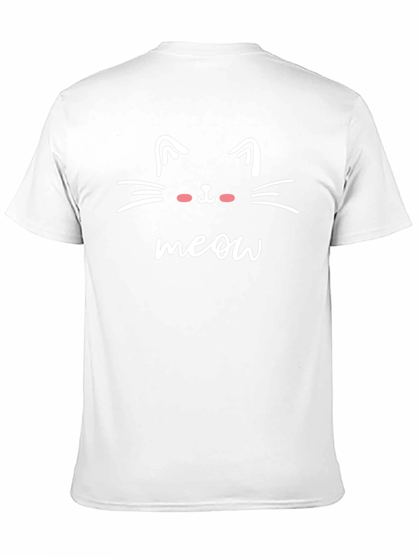 Cute Cat Meow Graphic Tee - Black Casual T-Shirt