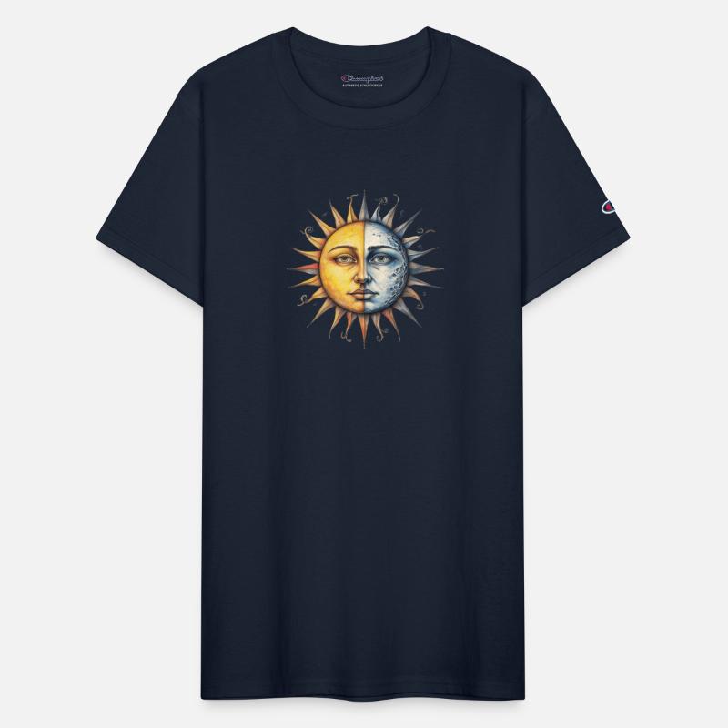 Half Moon Half Sun Human Face – Celestial Duality