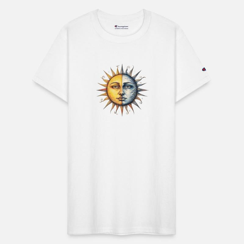 Half Moon Half Sun Human Face – Celestial Duality