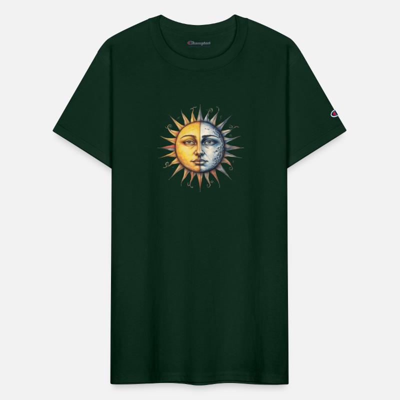 Half Moon Half Sun Human Face – Celestial Duality