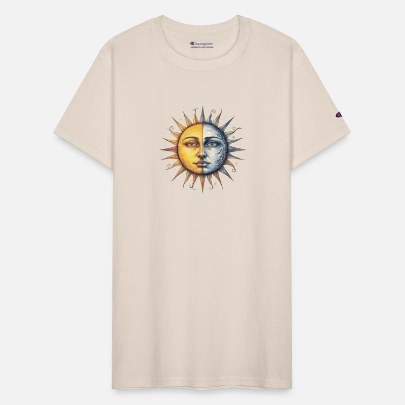 Half Moon Half Sun Human Face – Celestial Duality