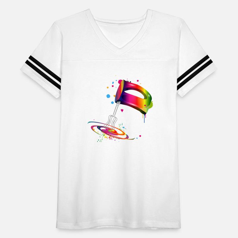 Hand mixer in bright rainbow colors