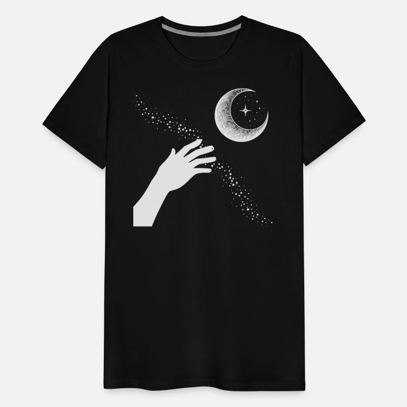 Hand Reaching for Crescent Moon Mystic Whimsy