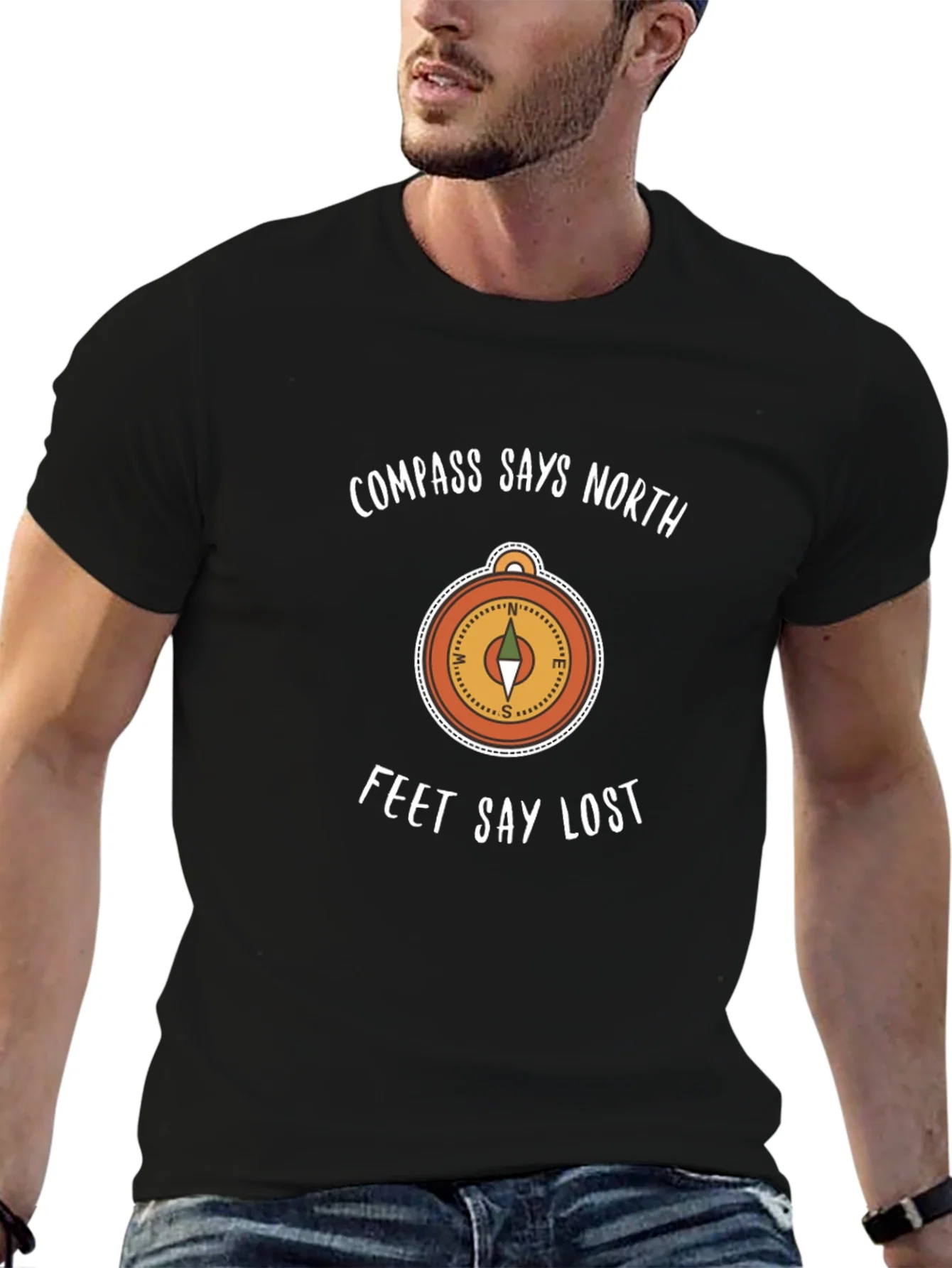 Compass Says North T-Shirt - Lost Feet Design
