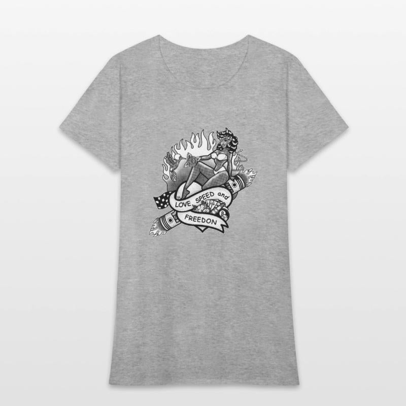 Heart, Hummingbird and Pinup - Black and White