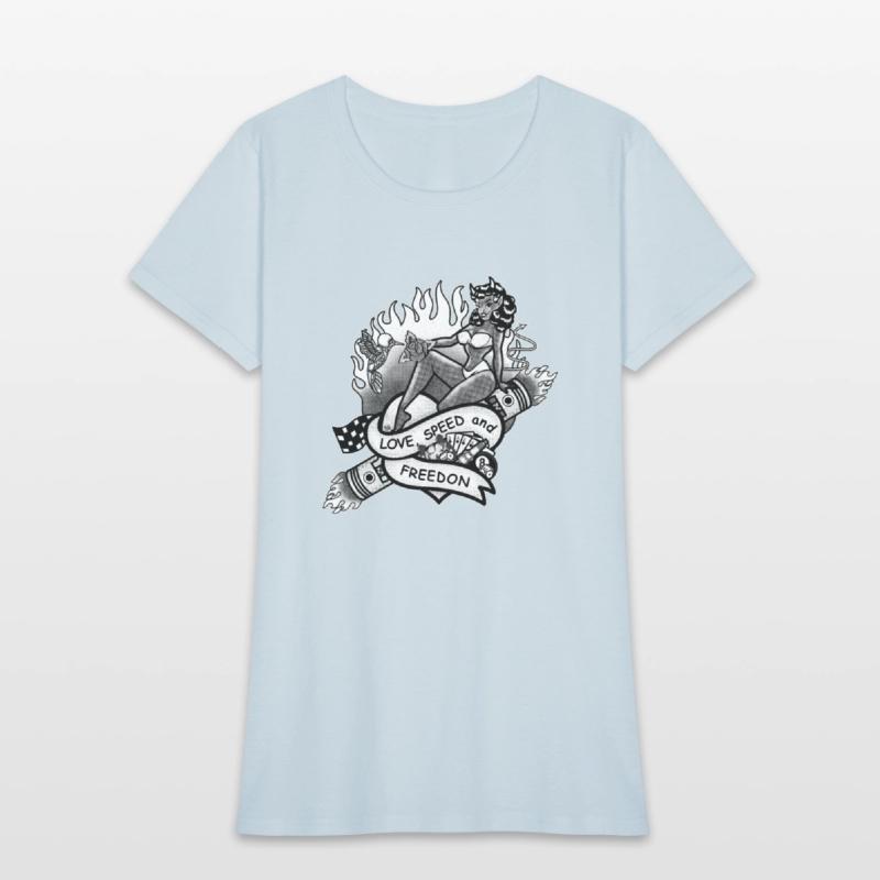 Heart, Hummingbird and Pinup - Black and White