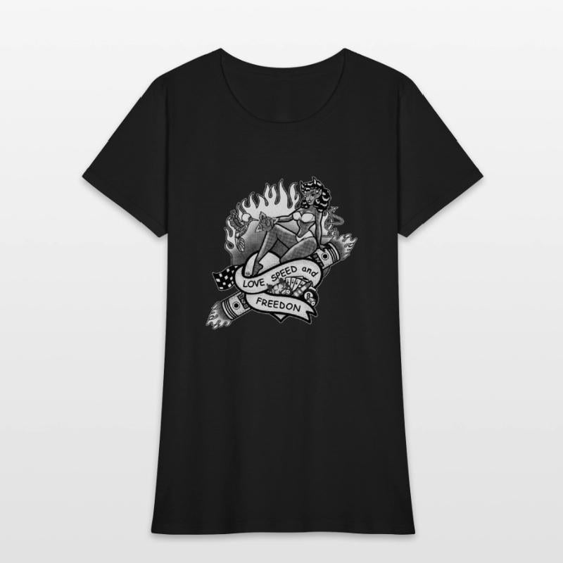 Heart, Hummingbird and Pinup - Black and White