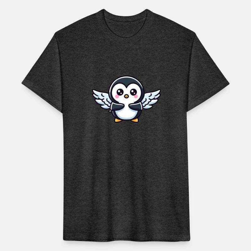 Heavenly penguin flapping its wings in the freezin
