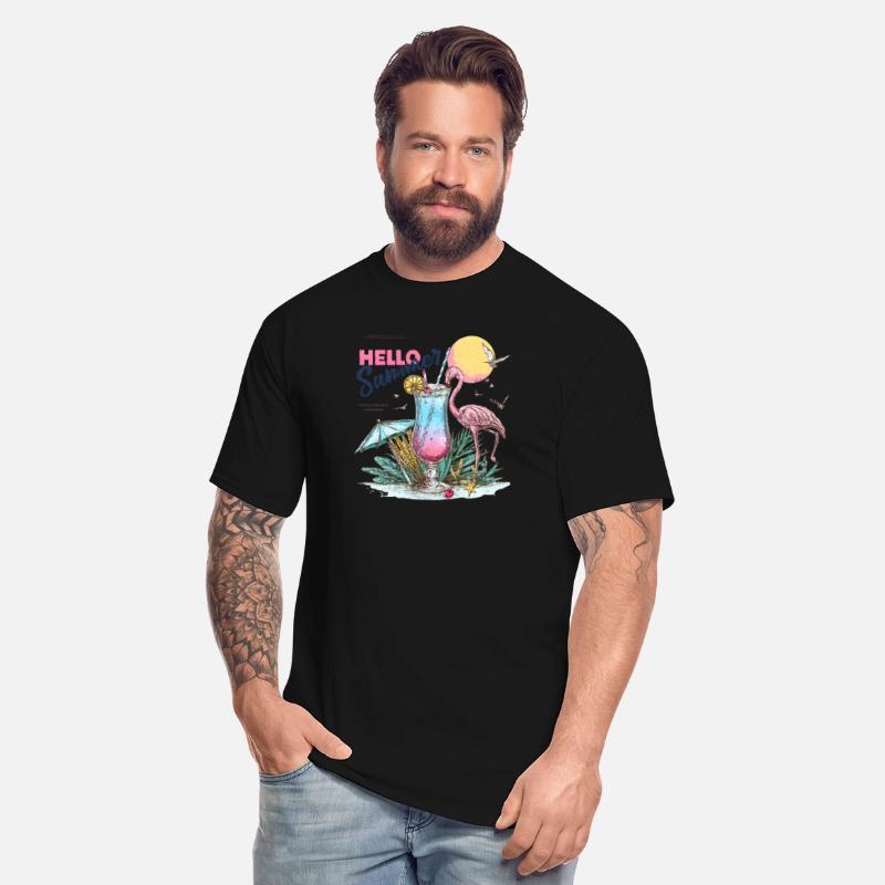 Hello Summer Flamingo & Cocktail T-Shirt
