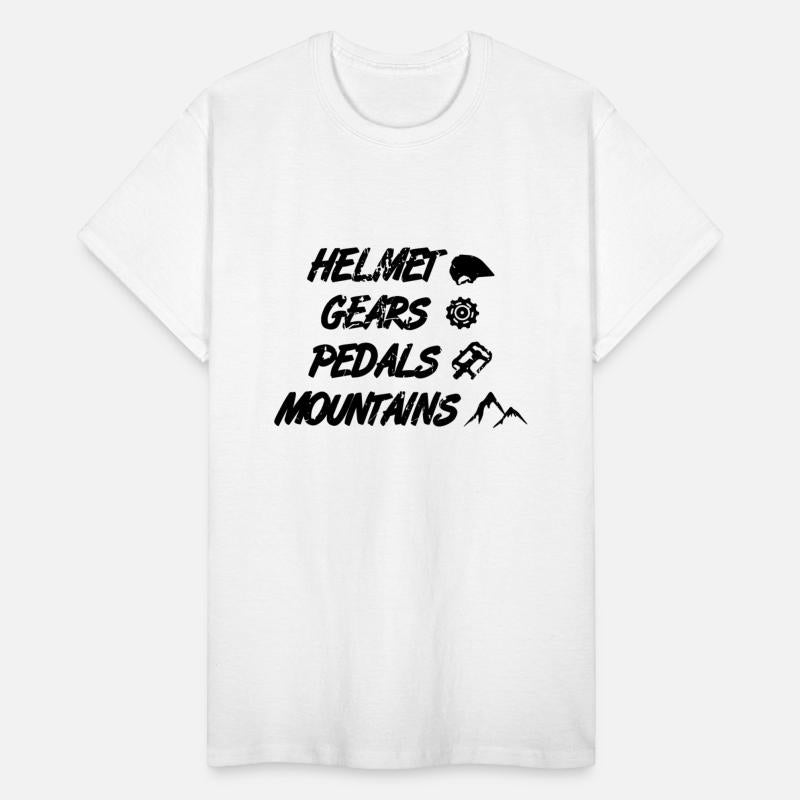 Helmet Gears Pedals Mountains