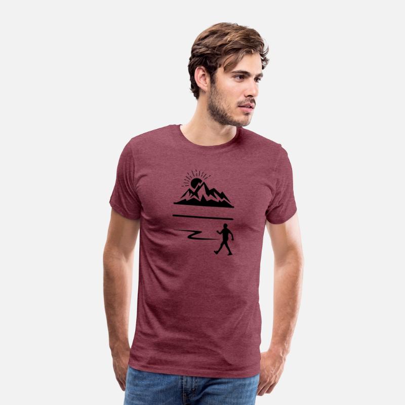 Hiker man with mountains banner