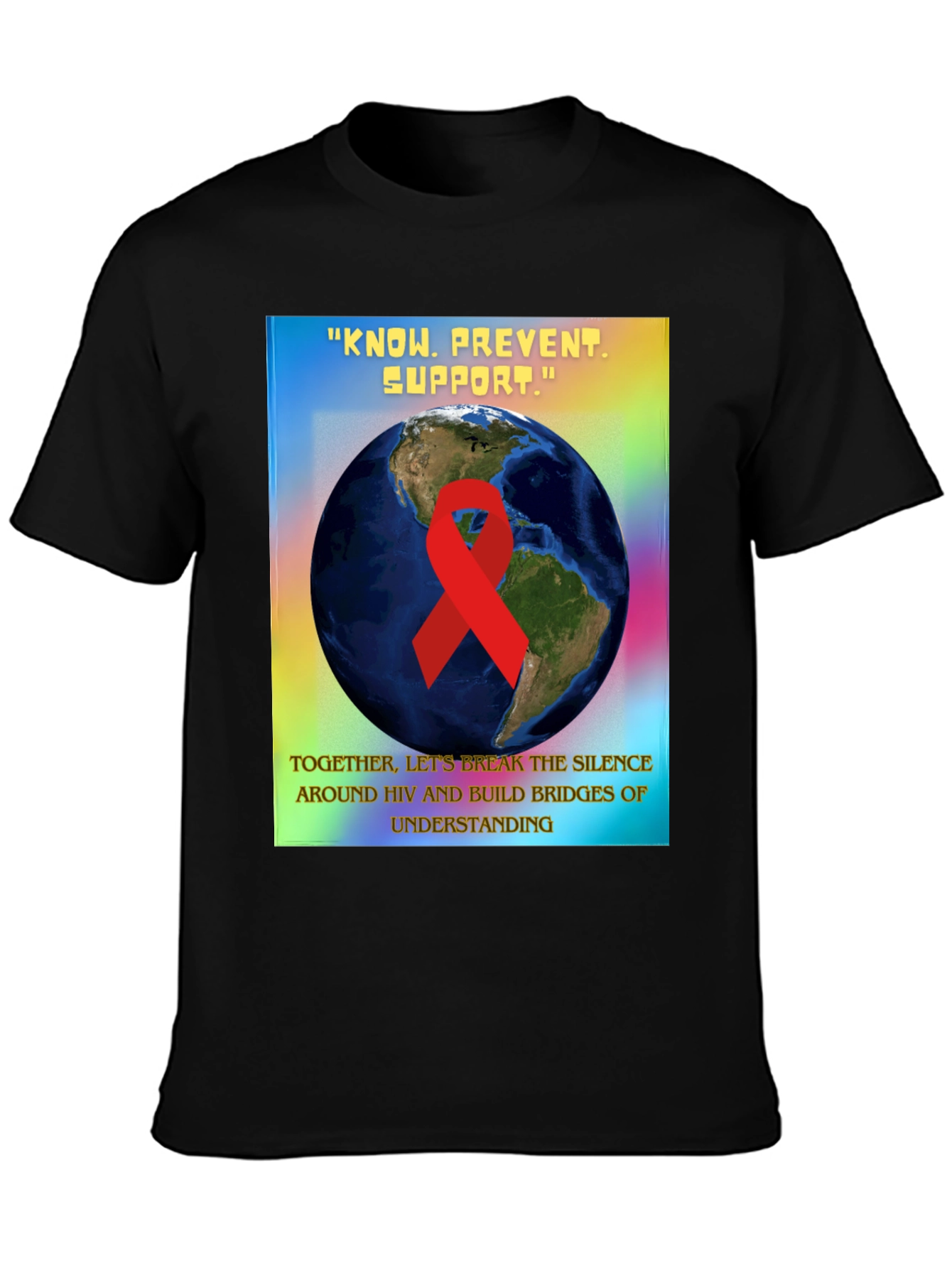 HIV Awareness Graphic Tee - Know Prevent Support